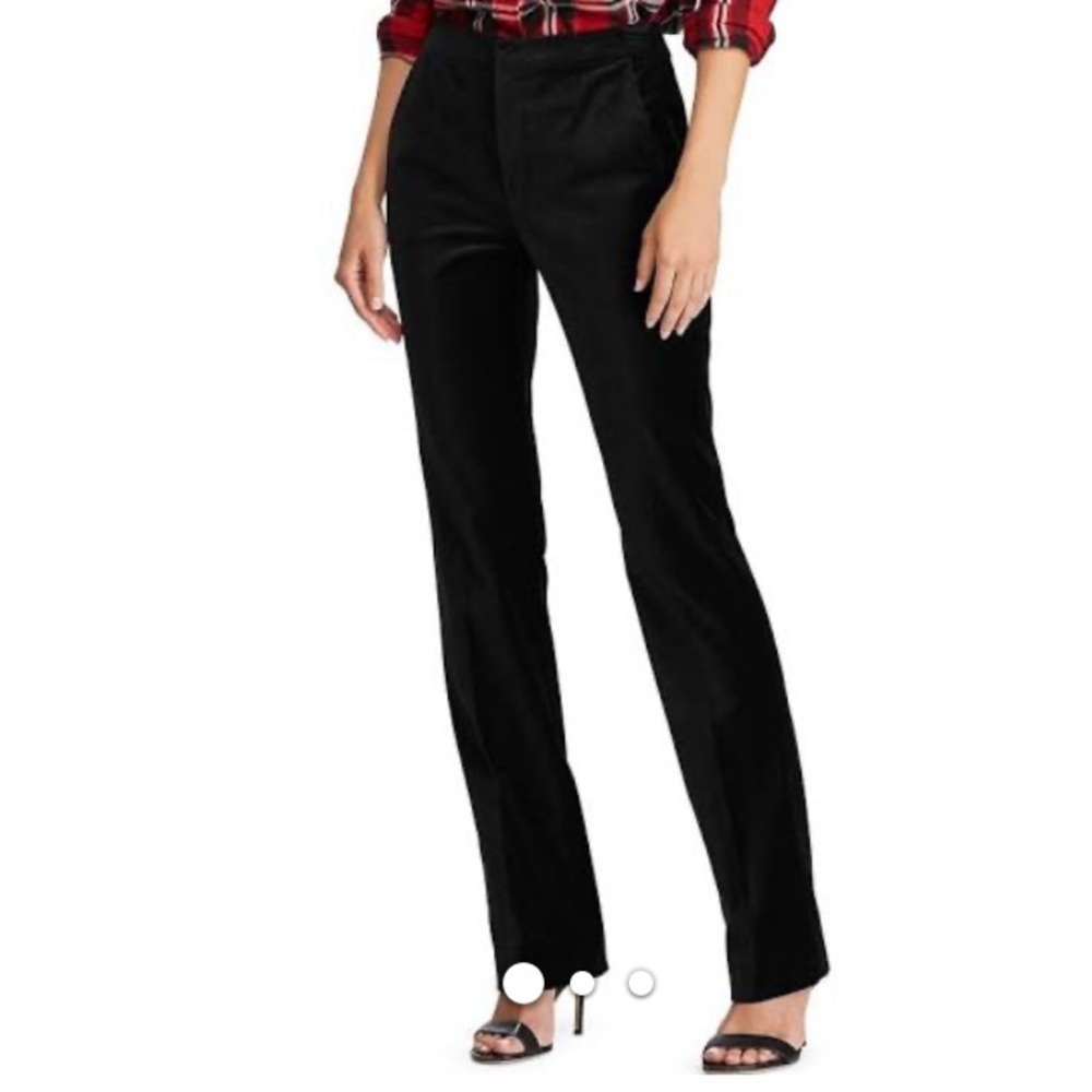 Ralph Lauren Navy Velvet straight-leg pants